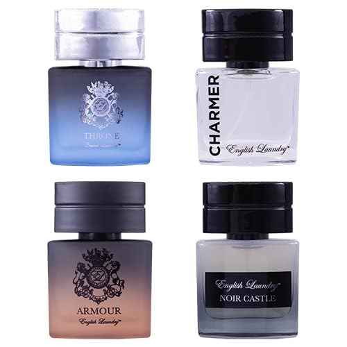 English Laundry Men's 20ml Coffret Collection, Throne, Armour, Noir Castle, Charmed EDP