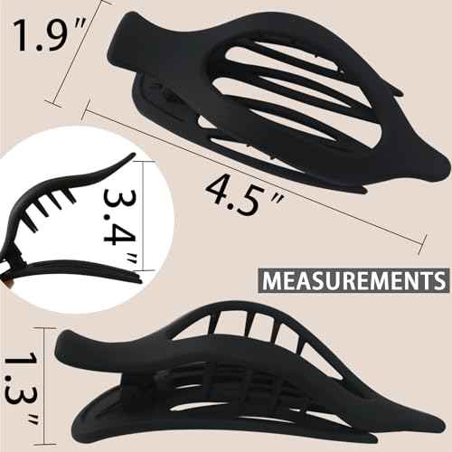 6 Pack Flat Hair Claw Clips for Women Duck Billed French Lay Down Hair Barrettes Accessories 100% Polycarbonate Matte Neutral Color