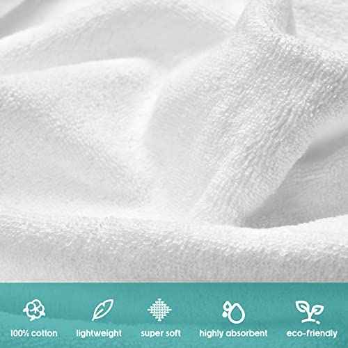 Buryeah 200 Pieces Wash Cloths Bulk Face Cloths Cotton Washcloths Set Hand Towels Absorbent for Bathroom Soft Cleaning Rags for Bath Body Spa Gym Kitchen Dish (12 x 12 Inches)