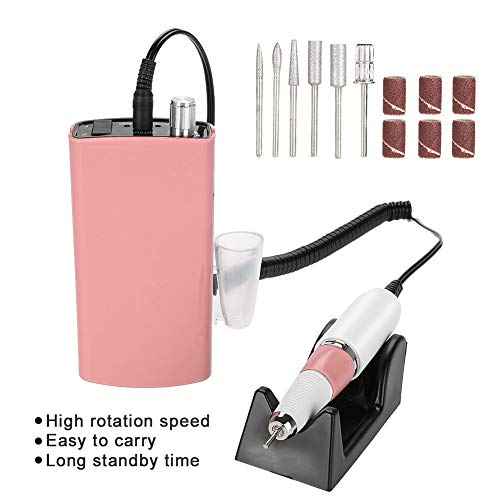 Nail File Drill Machine, Portable Professional Pedicure Electric Nail Drill Nail Grinding Machine Set Nail Art Equipment Kit(us Plug)
