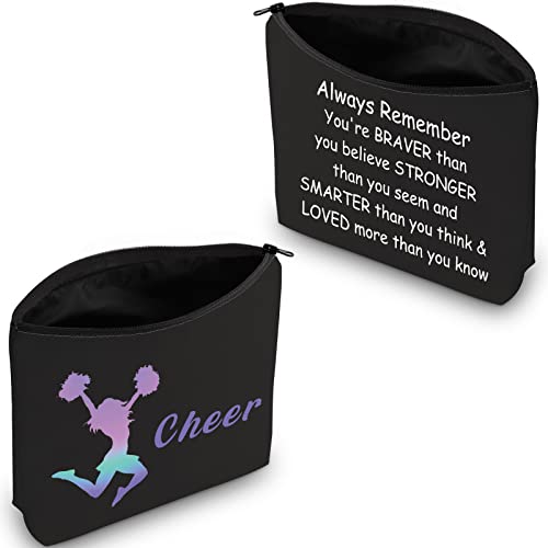 CMNIM Cheer Gifts Cosmetic Bag Cheerleading Gifts Cheerleaders Makeup Bags Cheer Girl Love Cheer Gifts (Cheer Gifts Black)