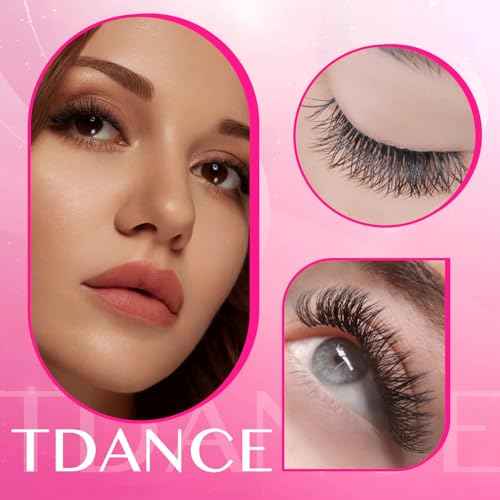 TDANCE YY Lash Extensions Premade Volume Eyelash Fans YY Lashes Matte Black W Lashes Extensions(W-6D-0.07-C,8-15 mm)