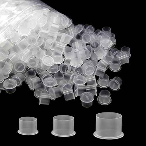 300pcs Tattoo Ink Caps with Base - Jconly Tattoo Ink Cups Pigment Caps for Tattoo Permanent Makeup Container Cap Mixed #11 Small #14 Medium #17 Large Tattoo Supplies Tattoo Ink