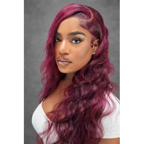 99J Burgundy Body Wave Lace Front Wig - 13x4 Human Hair, 150% Density, Bleached Knots, Natural Hairline, Glueless, Heat Resistant for Black Women 30 Inches, Soft & Silky (20 Inch)