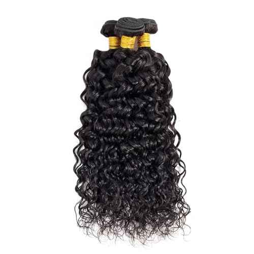 Water Wave Human Hair Bundles Natural Color 14 16 18 Inch 8A Grade Wet And Wavy Bundles Human Hair Double Weft Weave Extensions Hair Soft And Healthy for Black Women
