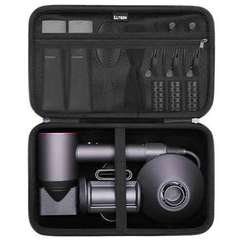 L LTGEM Hair Dryer Case Compatible with Dyson Supersonic Hair Dryer, Laifen SE/SE Lite, Slopehill 1902, Cosy Companions ZCY883, ANNE BETTY Blow Dryer Cases, Blow Dryer Storage Cases, Black(Case Only)