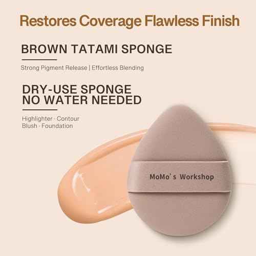 Momo's Workshop Makeup Sponge Puff, Large Beauty Puff for Quick Flawless Makeup, Concealer Powder Puff for Liquid & Cream Foundation 2PCS