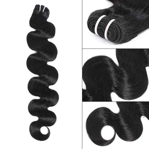 15A Raw Indian Human Hair Bundles Body Wave Bundles Human Hair,Triple Lifespan Virgin Remy Hair,No Tangle Shedding,Keep Texture Silky Soft After Multiple Washes (1 Bundle Natural Black, 24 inch)