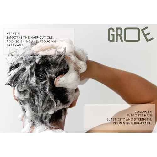 GROE ROSEMARY Anti-Thinning Biotin Hair Growth Shampoo (16.6oz) Natural & Vegan, Sulfate-Free, CLINICALLY TESTED Effective Results, Women & Men