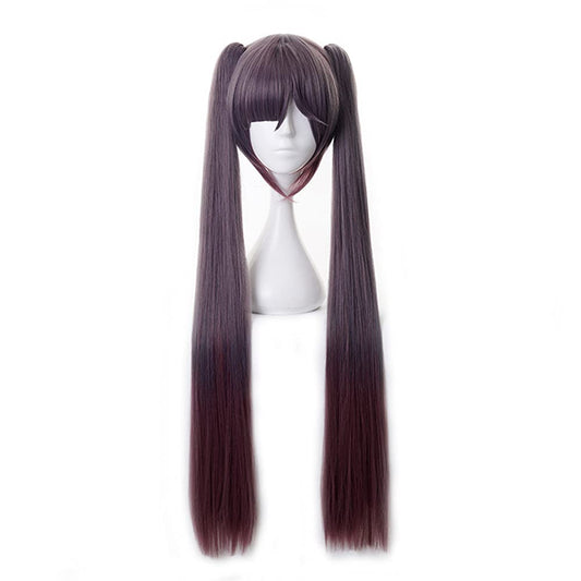 Mystylecos Anime Mona Cosplay Wig Genshin Impact Role Play Wigs Long Black Brown Hair