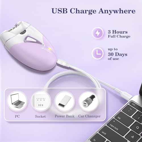 Epilators, 2-Speed Painless Smooth Glide Epilator for Women, Cordless Rechargeable Facial Hair Removal Epilator, Hair Removal Device for Women's Face Legs Bikini Area Arms Legs