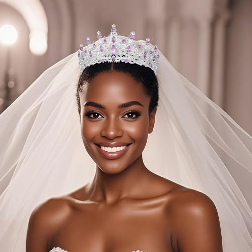 Tiaras and Crowns for Women Crystal Princess Tiaras Rhinestone Queen Crowns For Wedding Bridal Birthday Prom Pageant Party (Tiara 100)