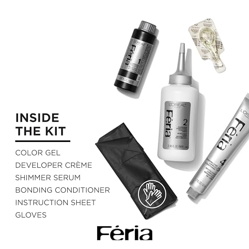 L¡¯Oreal Paris Feria Multi-Faceted Shimmering Permanent Hair Color, High Intensity Hair Dye for 3X Highlights, 42 Burgundy Blush, 1 Hair Dye Kit