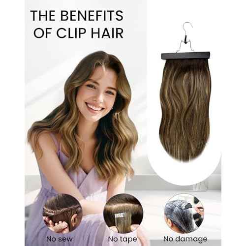 LaaVoo Clip in Hair Extensions Real Human Hair Light Brown to Ash Blonde Mix Platinum Blonde Balayage Human Hair Clip in Extensions 20 Inch 5pcs/80g