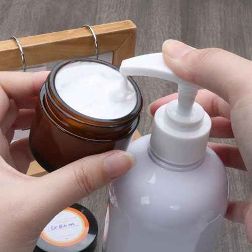 2oz Small Travel Containers with Black Lids,6 Pack Amber Glass Jars with Mini Disposable Spatula for Toiletries£¬Travel Storage£¬Makeup Beauty Products, Lotions, Powders and Ointments