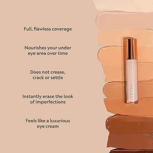 YENSA Super Serum Silk Concealer - Full Coverage Undereye Concealer & Peptides Serum for Face - Enriched with Vitamins C & E, Bakuchiol & Superfoods to Boost Radiance - Light 2 (0.2 Fl oz)