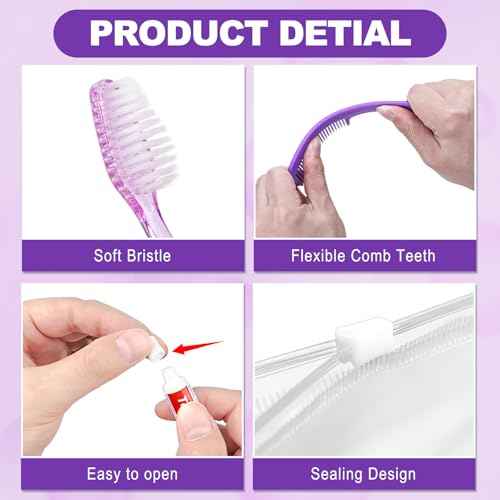 50 Kits Travel Toiletry Kit Bulk, Personal Hygiene Kit, Disposable Hygiene Kit Homeless Care Supplies Charity Kit For Home, Hotel, Camping, Travel