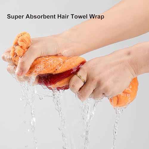 Ultra Absorbent Hair Quick Drying Towel for Women Girls New Microfiber Hair Towel Wrap Dry Turban Soft Bow Tie Plopping Head Towels Shower Cap for Kids (Red)