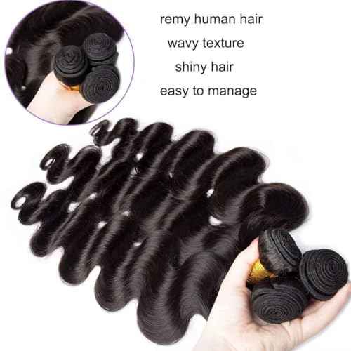 Augfst Brazilian Virgin Human Hair Bundles 26 28 30 Inch Body Wave Bundles Human Hair Natural Color Inch 12A Unprocessed Sewn In Quick Weave for Black Women