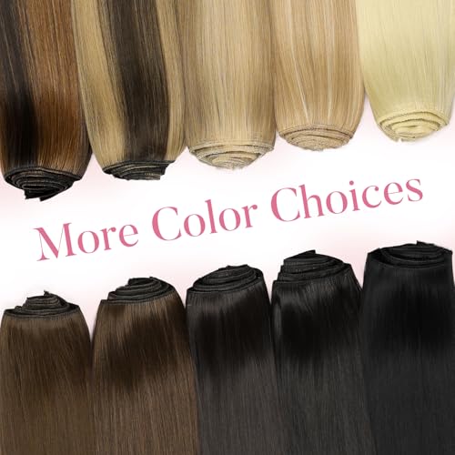 Clip in Synthetic Hair Extensions Black Long Straight 4PCS Thick Hairpiecesx Fiber Double Weft Natural Hair Extensions 22 Inch for Women