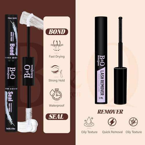 B&Q Brown Lash Clusters Kit Natural Mochalash 01, Wispy Eyelash Clusters Kit C-Curl Cluster Eyelash Extensions 8-16mm Fake Eyelashes Lash Extension Kit for Everyday Beginner Friendly(Mochalash 01 Set)