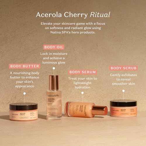 Nativa SPA by O Boticario Acerola Cherry Renewing Body Scrub, Gentle Exfoliation for Smooth, Radiant Skin, 7.05 Ounce (200g)