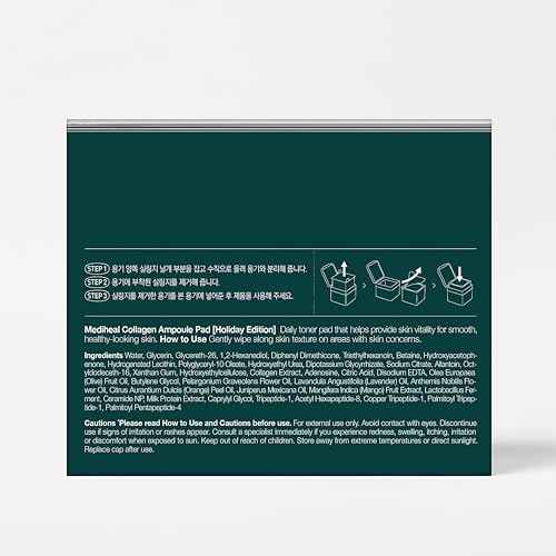 Mediheal Holiday Edition Collagen Ampoule Pad ?Skin Firming & Restore Elasticity - Tighten Wrinkles & Lines - Vegan Eco Silk Pads,100 Pads,Christmas Gift