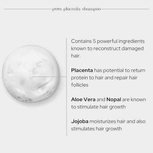Cabellina Pura Placenta Reconstructor Shampoo with Proteins, Keratin Amino Acids & Natural Oils - 32 fl oz - 2 Count