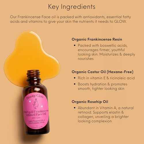 Frankincense Resin Infused Organic Castor & Rosehip Oils for Face Age Defying Miracle Facial Moisturizer Cold Pressed Serum Natural Skincare Hydrates Skin Moisturizing 1 Fl Oz