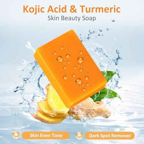 Kojic Acid Turmeric Soap Bar - Dark Spot Remover for Face Even Skin Tone, Moisturizing & Nourishing Natural Ingredients 2Packs