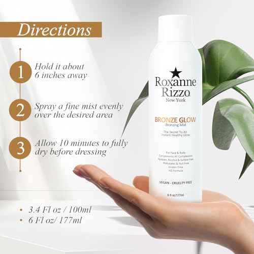 Bronze Glow Duo By Roxanne Rizzo - Celebrity Choice Bronzer - Refreshing Hydrating Mist - Face & Body - Blends with All Skin Tones - TSA Approved Travel Size (100ml) - Includes 177ml & 100ml Bottles