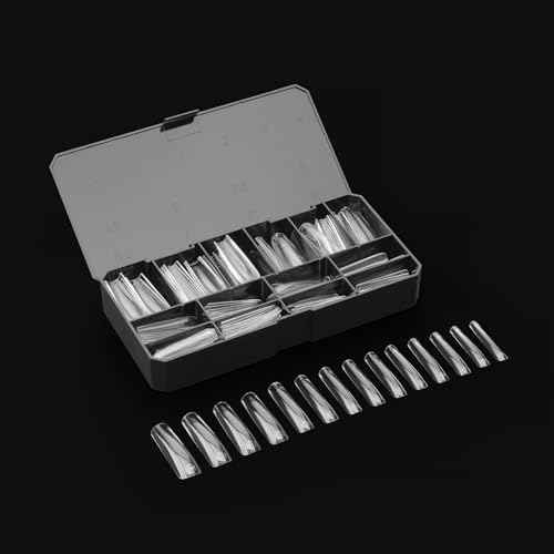 Apres Gel-X Sculpted Box of Nail Tips, 14 Sizes 00-9, Soft Gel Tip Box (210pcs) (Sculpted Square Extra Long, 210)