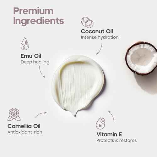 GAMAN Repair Balm - Intensive Skin Repair with Emu Oil, Camellia Oil & Vitamin E - Soothes Burns, Scars & Irritation - Body Moisturizer & Healing - Natural & Safe for Sensitive Skin