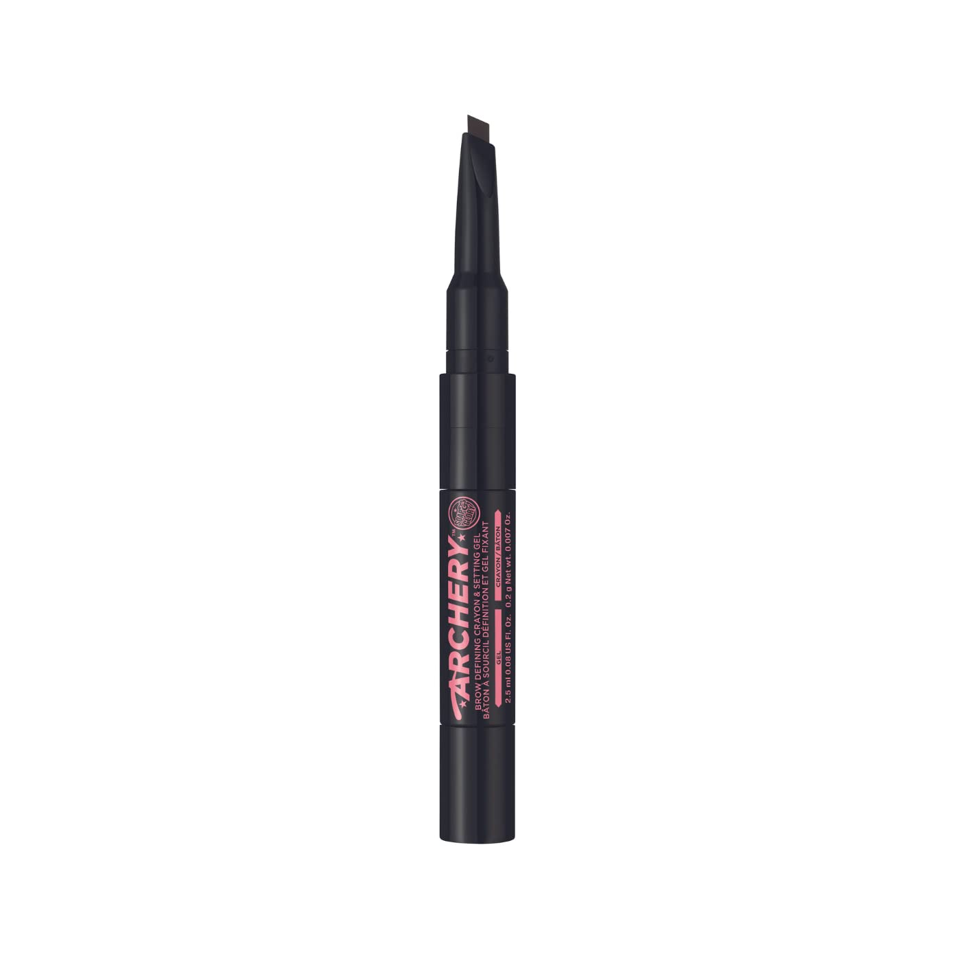 Soap & Glory Archery 2-In-1 Sculpting Eyebrow Crayon & Setting Gel, Dark Brown - Double Ended Eyebrow Liner with Brush + Eyebrow Pencil - Brow Gel for All Day Brow Sculpt (1 count)