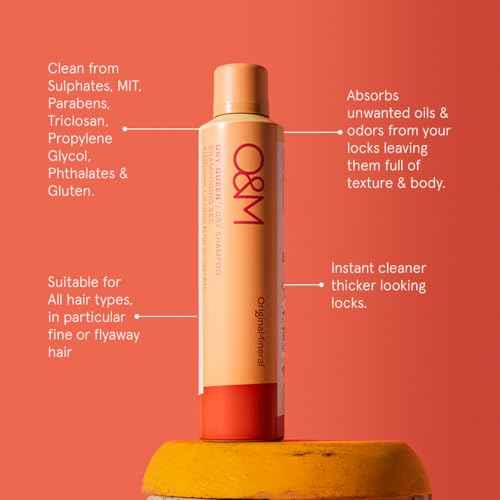 O&M Dry Queen Dry Shampoo, Vitamin C, Sulfate/Paraben/Silicone Free, Vegan, Cruelty-Free Beauty & Hair Care, Dry Shampoo for Women, Boost Volume & Waves, No Water, Safe for All Hair Colors, 300ml