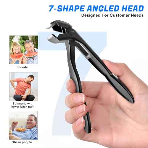2025 Stocking Stuffers for Mens, Toenail Clippers for Thick Toenails, Angled Head Toe Nail Clippers, Heavy Duty 45¡Æ Slanted Toenail Clippers, 37mm Wide Jaw Nail Clippers Christmas Gifts for Dad, 6PCS