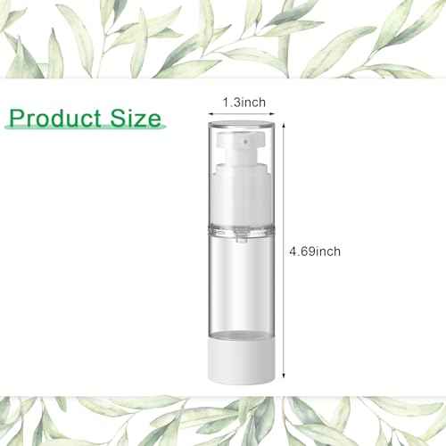 Sabary 60 Pcs Clear Airless Pump Bottles Refillable Cosmetic Travel Size Dispenser Vacuum Plastic Travel Bottles Empty Lotion Pump Dispenser Liquid Toiletry Container(1 oz)