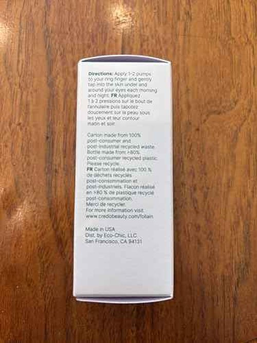 Follain 5% Vitamin C + Caffeine Brightening Eye Cream for all Skin Types | Visibly Reduce Dark Circles, Puffiness, & Wrinkles - Clean Beauty, Daily Hydrating Eye Treatment - Vegan & Cruelty-Free