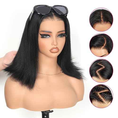 210% Density Lace Frontal Bob Wig Human Hair 12A Brazilian Virgin 9x6 Glueless Wigs Human Hair Pre Plucked Pre Cut HD Transparent Lace Wigs 12 Inch