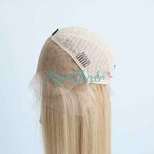 Pre-plucked #27 Honey Blonde 13X4 Lace Front Wigs Straight Glueless 150% Density Brazilian Virgin Human Hair (27 Frontal Wig, 14 INCH)