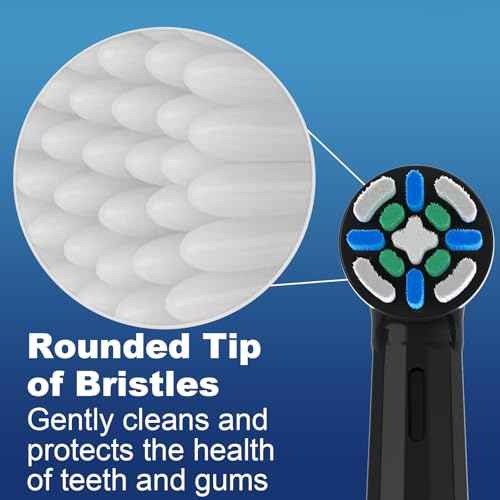 12 Pack Replacement Heads with Medium Soft Bristles Compatible with Oral b IO 2/3/4/5/6/7/8/9/10 Series Electric Toothbrush, IO Brush Heads Compatible with Oral b (Black/White)