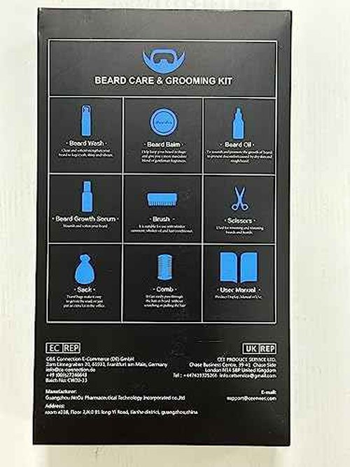 Beard Grooming Kit,Beard Kit with Beard Oil,Beard Growth Serum,Beard Wash, Beard Balm,Beard Brush, Beard Comb, Beard & Mustache Scissors Beard Growth Kit Unique Gifts for Men