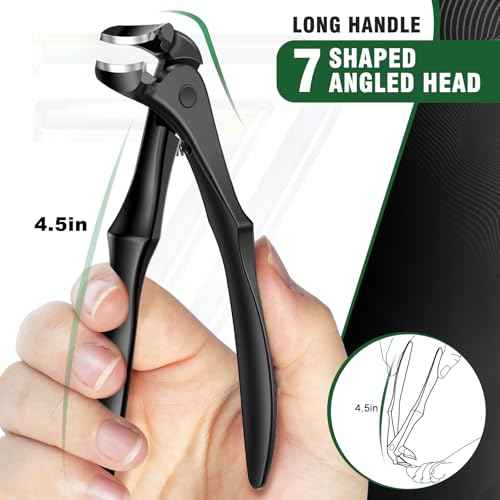 Toenail Clippers for Seniors Thick Toenails, 2025 Upgrade Long HandleToe Nail Clippers with Angled Head, 45¡Æ Slanted Toenail Clippers and 37mm Wide Opening Ingrown Nail Clippers, 6PCS