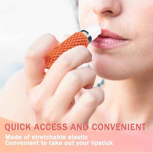WK IEASON Lip Balm Sleeves Holder Keychain Bulk 10pcs Clip on Chapstick Key chain Holder Lip Gloss Keychain Holder Sleeve Tight-Knit Elastic Lipstick Key Chain Holder