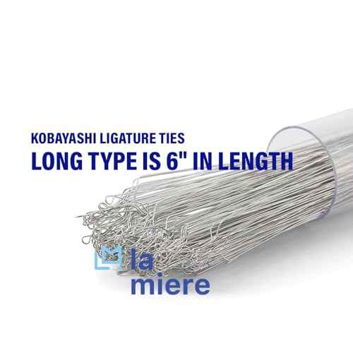 LA MIERE 100 Pcs Orthodontic Stainless Steel Wire SS Ligature Ties Wire Kobayashi Ligature, Long, 0.012