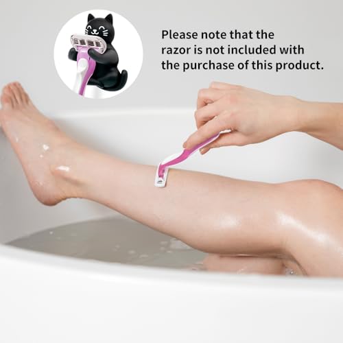 AGMDESIGN Cute Cat Razor Holder, Relaxing Shower Accessories, Women's Razor Hang in Shower, Funny Black Cat Bathroom Decor Gifts for Men Women Wife Husband Boyfriend Girlfriend