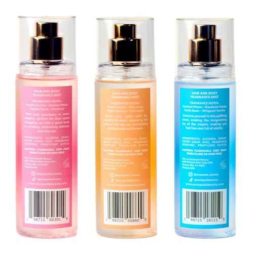 ESCAPADE BEAUTY Trio Gift Set: So Alive, Soak it In, Cozy Up - Hair and Body Fragrance Mist - (3), 4.2oz each