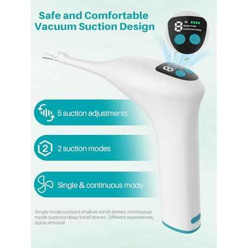 Voraiya Electronic Tonsil Stone Remover, Visible Tonsil Camera, Tonsil Stone Removal Kit with Camera and Led Light, APP WiFi Connection, Tonsil Stone Vacuum with 5 Level Oral Suction Device