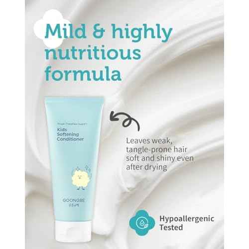 GOONGBE Kids' Softening Hair Conditioner - Korean Kids Glossy Hair Conditioner for Weak, Frizzy and Tangle Prone Hair - Silicone-Free Formula - Allergen Free Scent, 6.76oz.