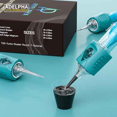 20Pcs 1209RM Tattoo Cartridge Needles Standard Round Magnum Professional Disposable Tattoo Needle with Membrane